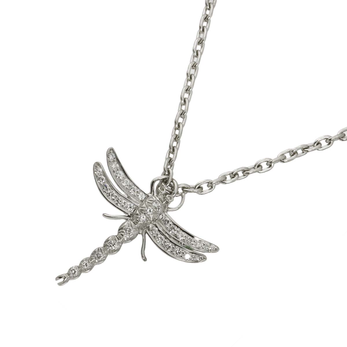 Dragonfly Diamond Necklace Platinum