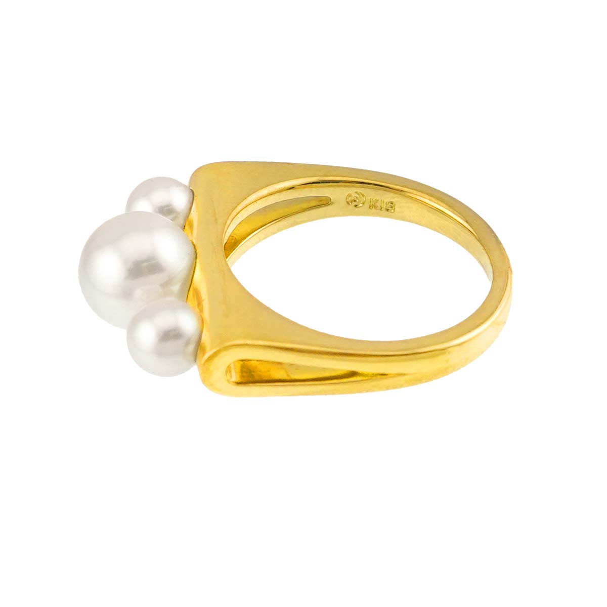 Akoya pearl 7.1-4.5mm Ring 18K YG 750 4.75-5(US)
