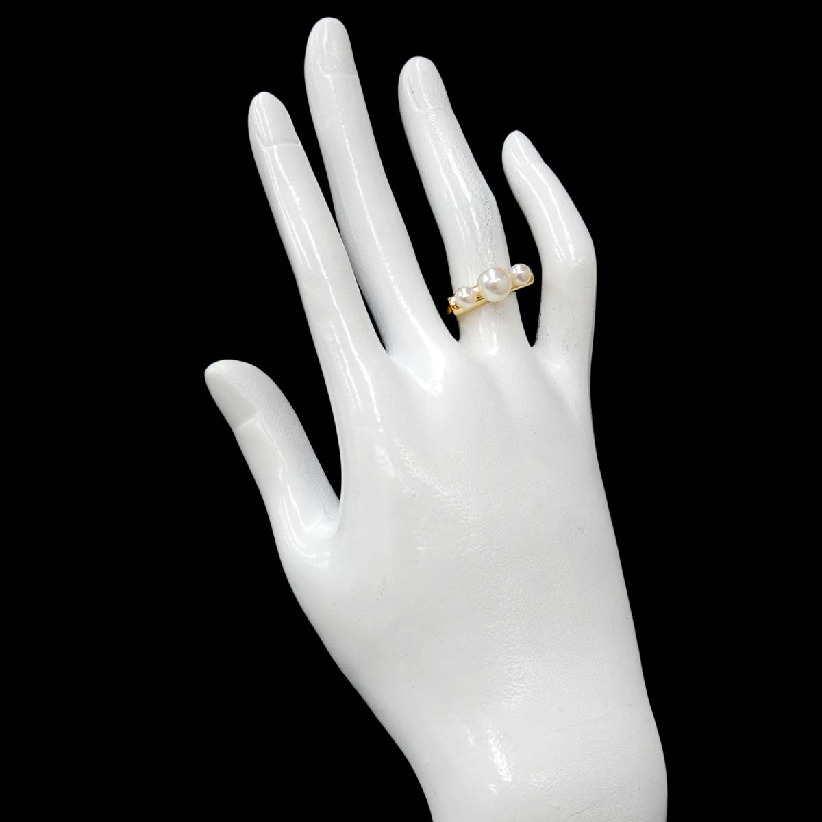 Akoya pearl 7.1-4.5mm Ring 18K YG 750 4.75-5(US)