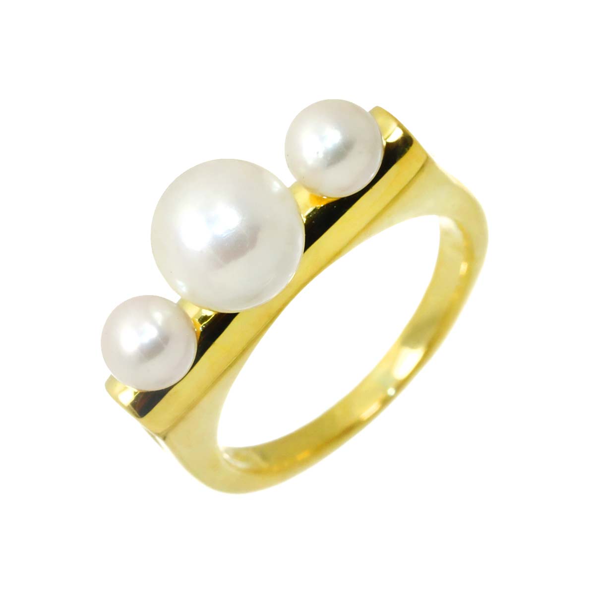 Akoya pearl 7.1-4.5mm Ring 18K YG 750 4.75-5(US)