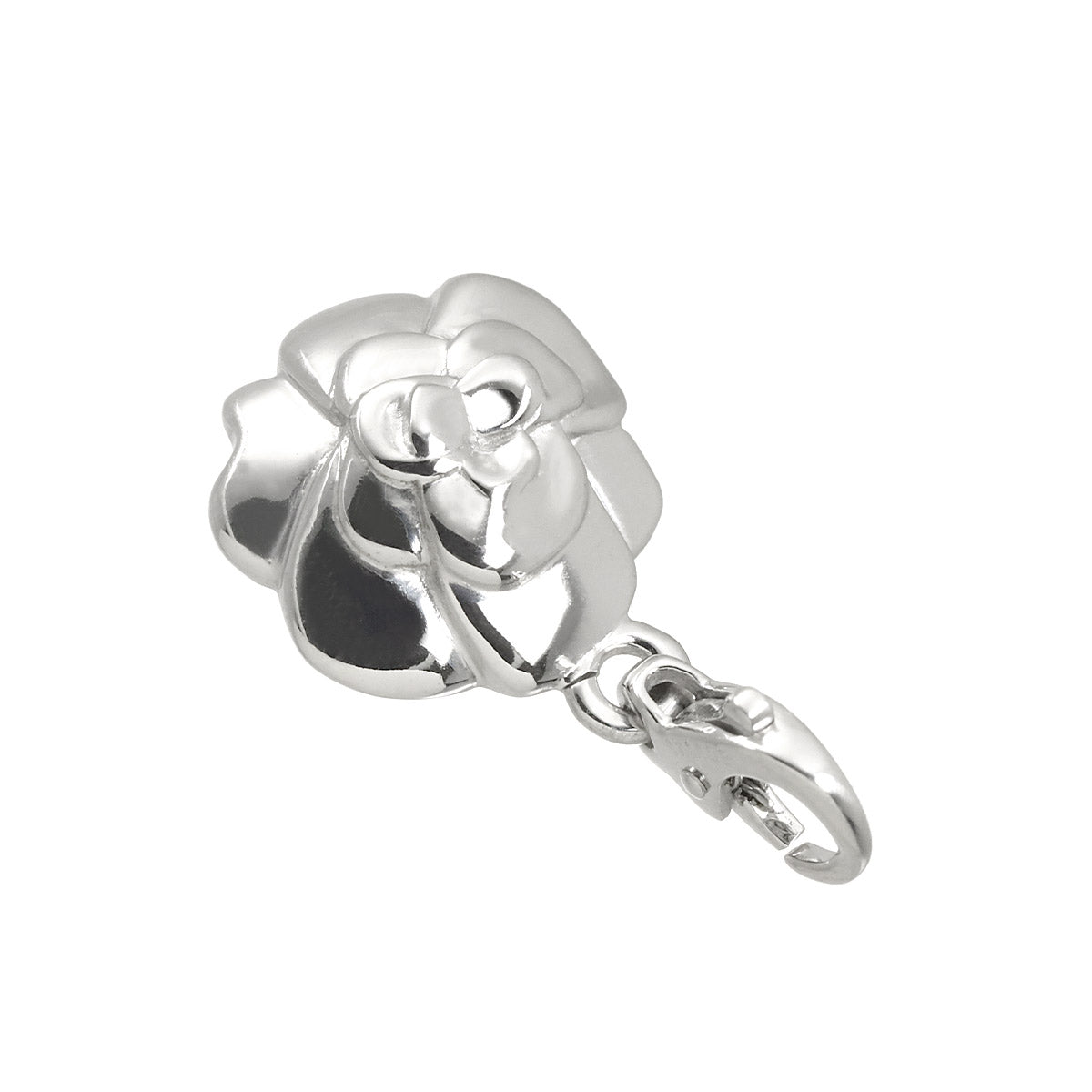 Camellia Pendant Top Charm 18K WG 750