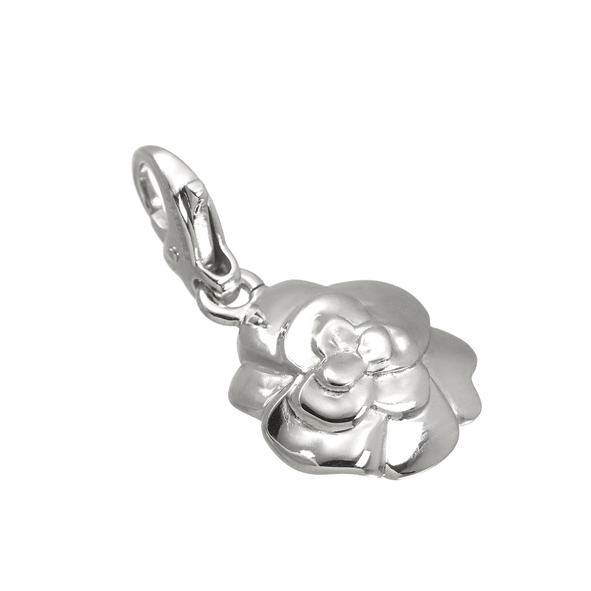 Camellia Pendant Top Charm 18K WG 750