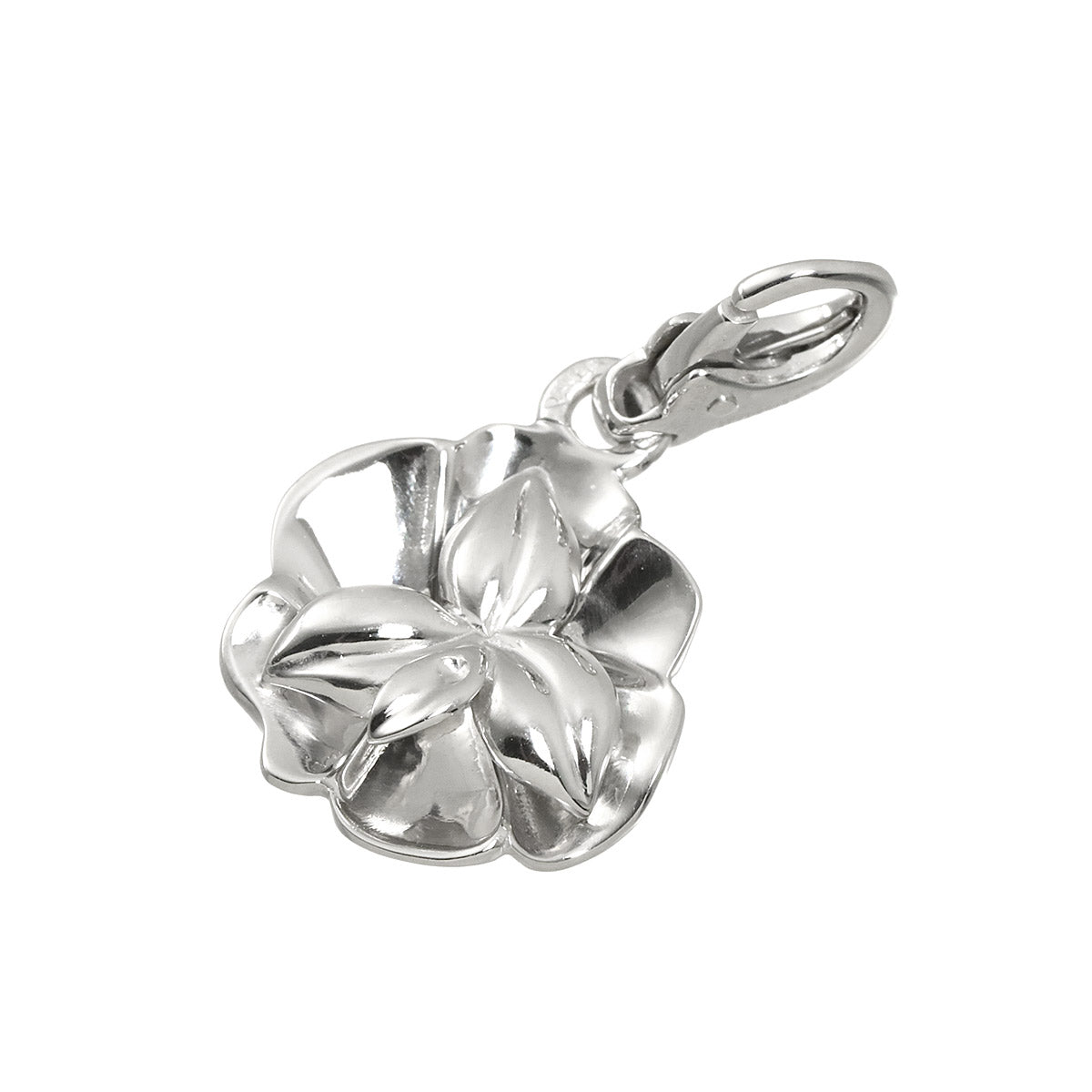 Camellia Pendant Top Charm 18K WG 750