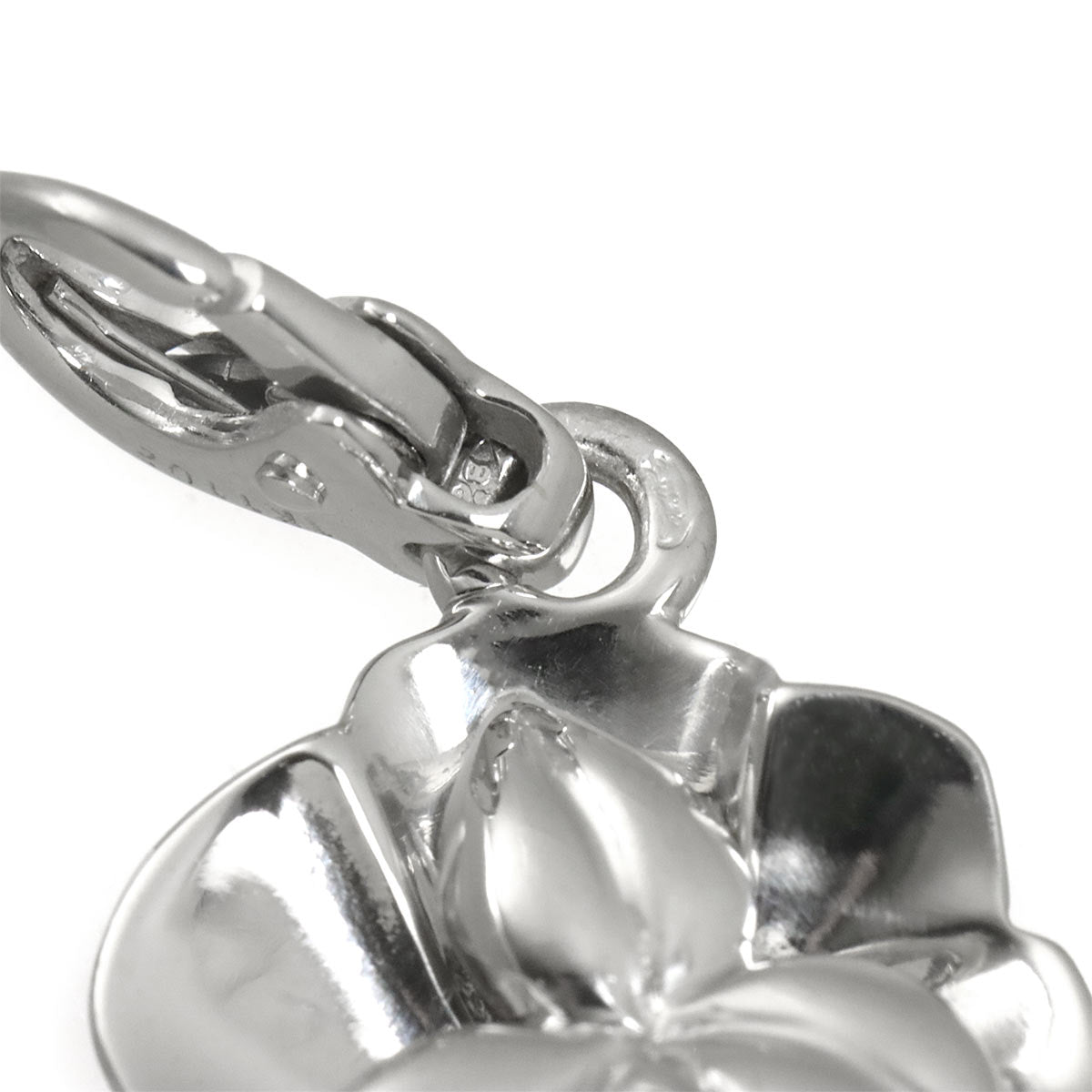 Camellia Pendant Top Charm 18K WG 750