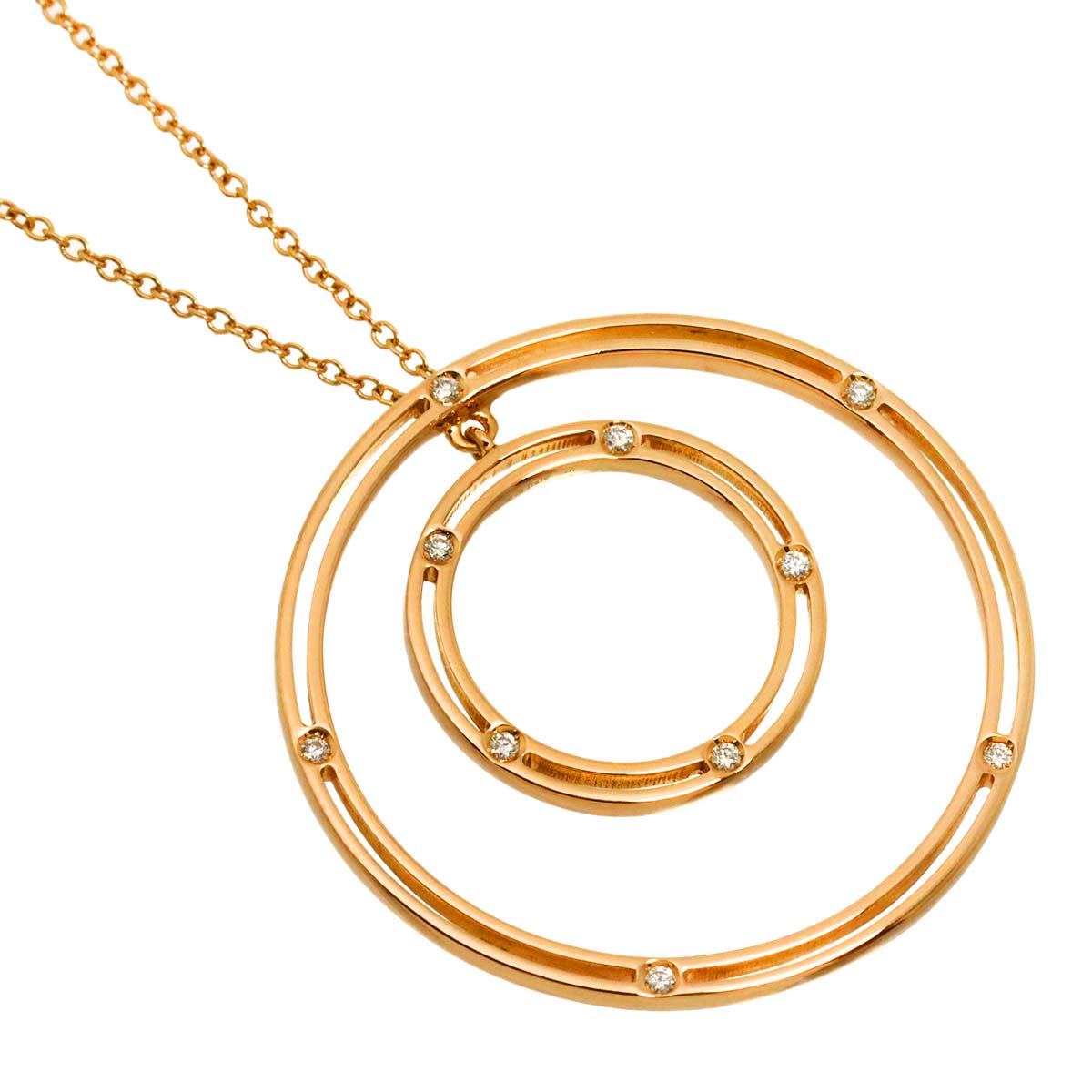 D-SIDE Diamond 10P Necklace 18K Pink Gold 750