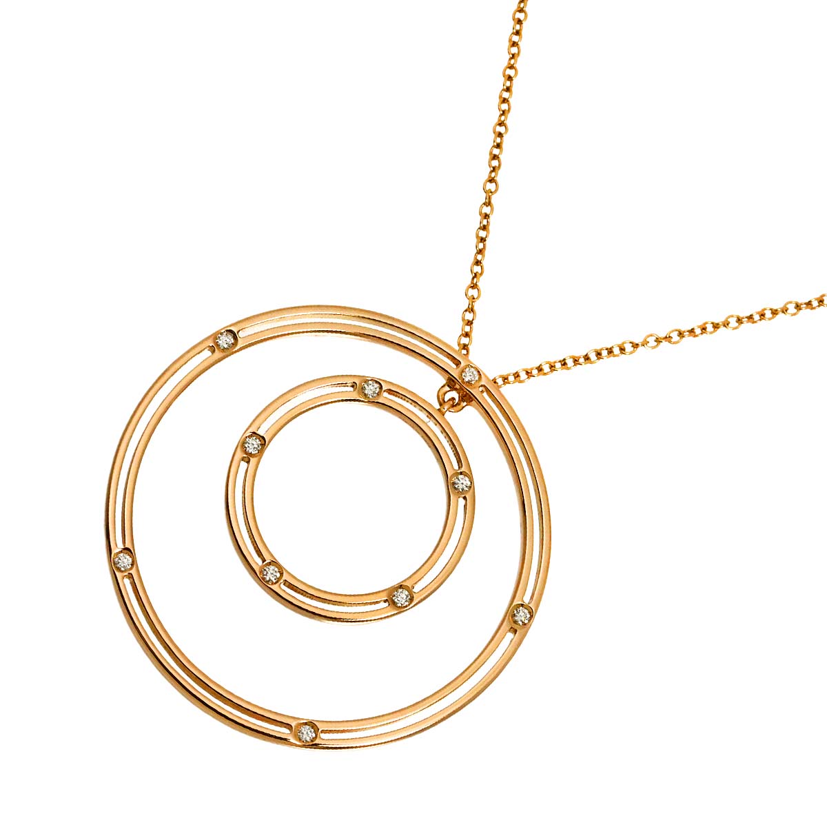 D-SIDE Diamond 10P Necklace 18K Pink Gold 750