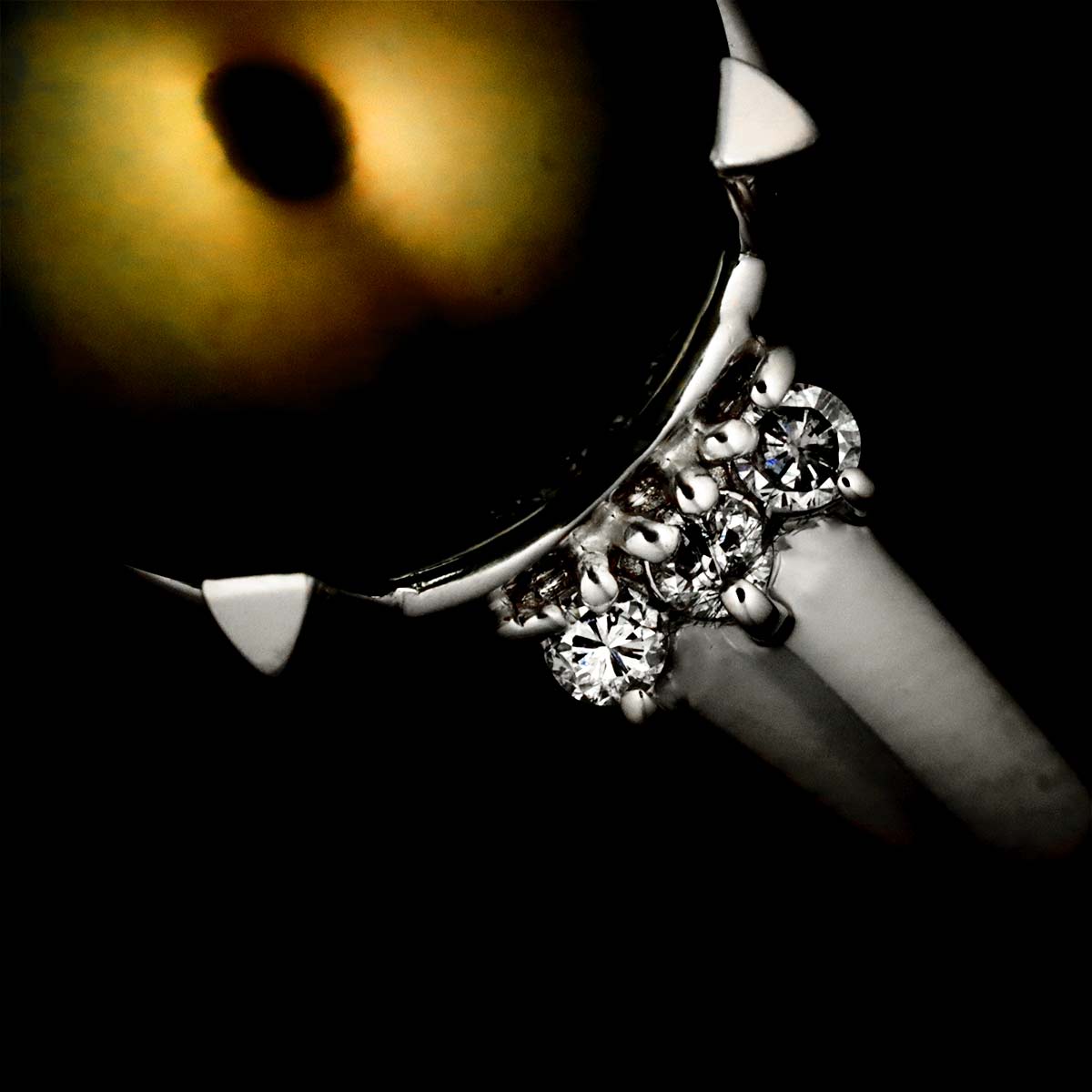 Black Pearl 11.8mm Diamond 0.08ct Ring Pt size6-6.25(US)