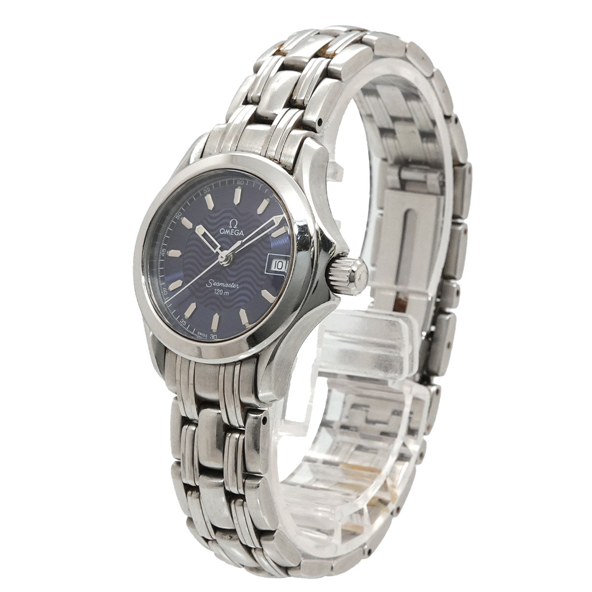 Seamaster 120 2581 81 Date Quartz Blue Dial Ladies Wrist Watch