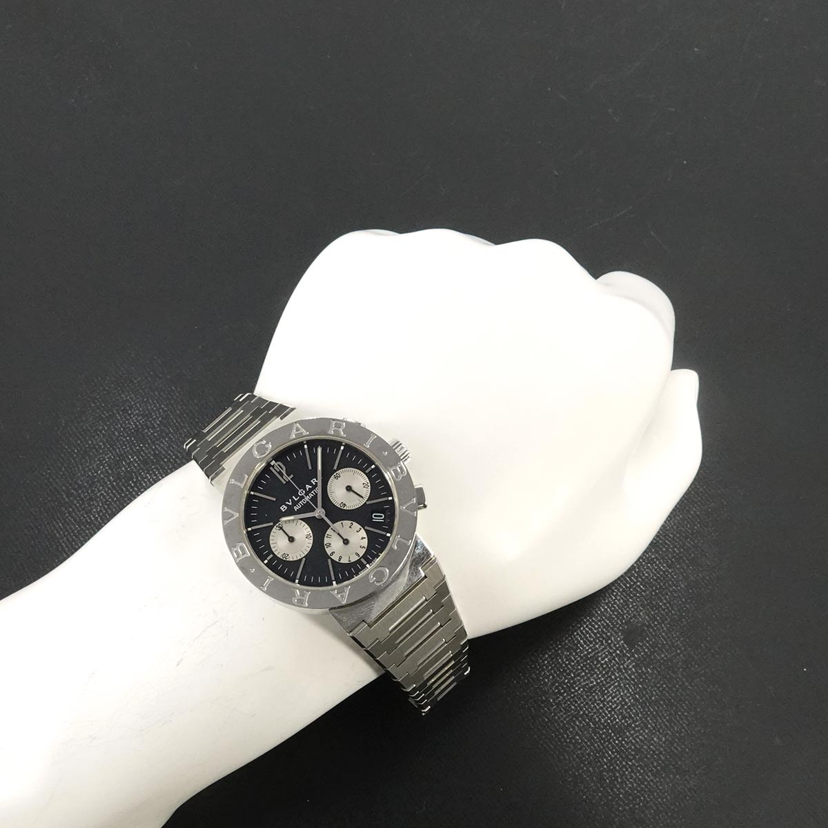 BVLGARIBVLGARI BB38SSCH Chronograph Date Black Dial Mens