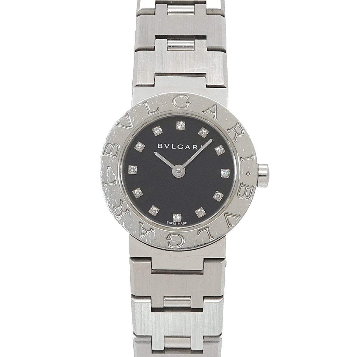 BVLGARIBVLGARI BB23SS 12P Diamond Quartz Black Dial Ladies
