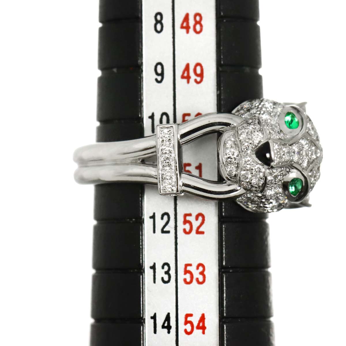 PANTHERE Diamond Emerald Onyx Ring K18 WG Size51 5.5-5.75(US)