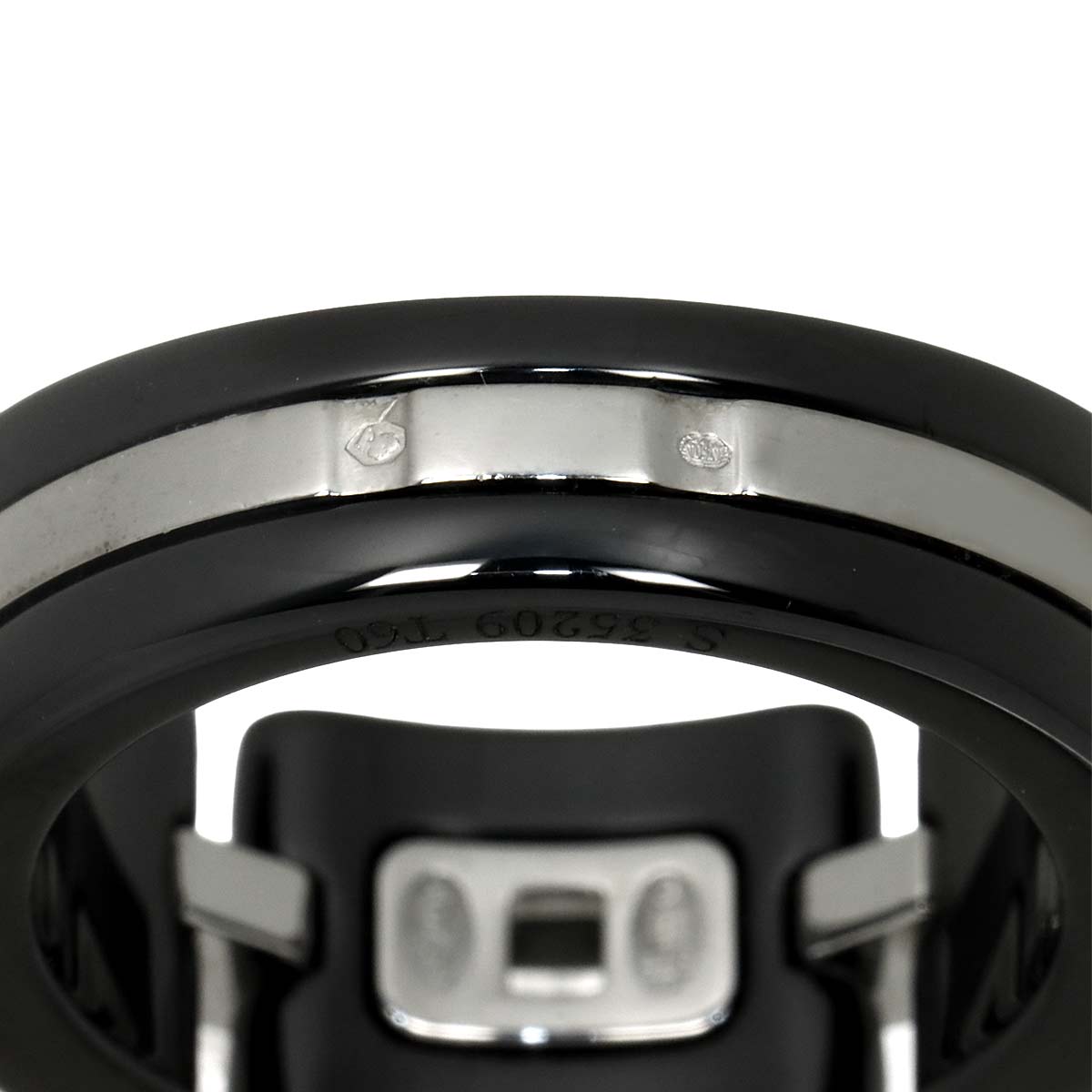 ULTRA Ring Black Ceramic 18K WG 750 Size60 8.75(US)