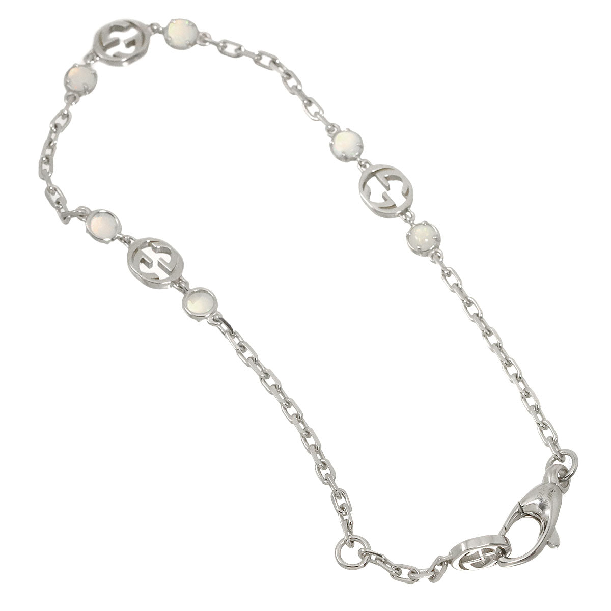 Interlocking G Opal Bracelet 18K WG White Gold 750 size16(US)