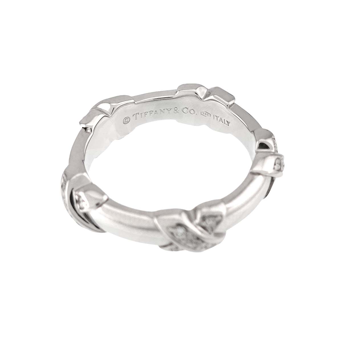 Signature Diamond Ring 18K WG 750 Size4.5(US)