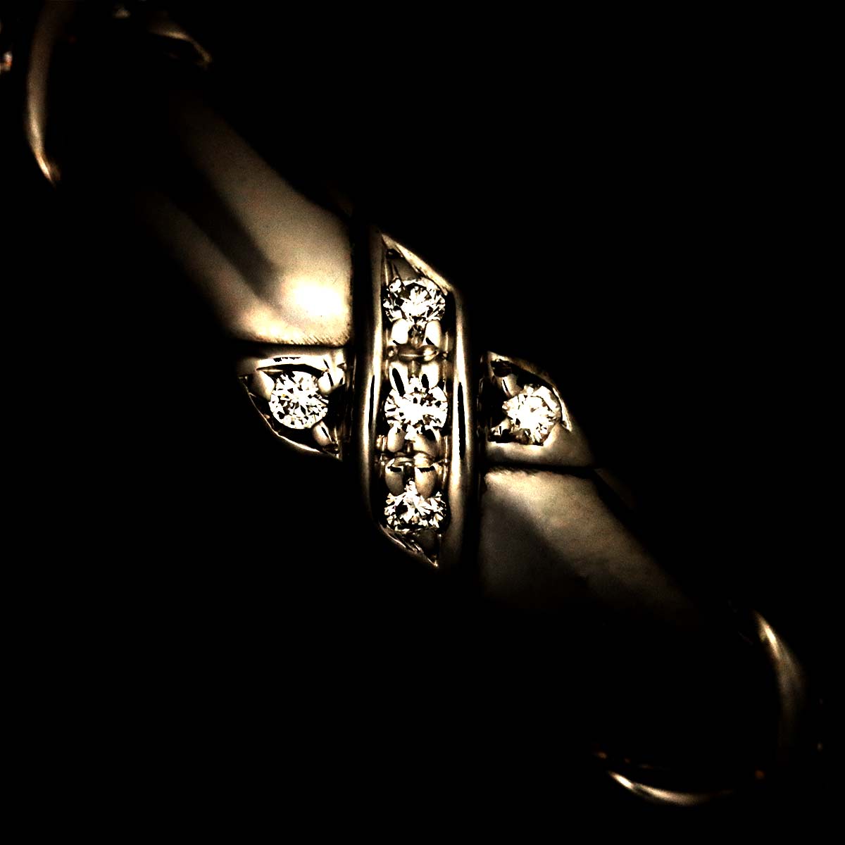 Signature Diamond Ring 18K WG 750 Size4.5(US)