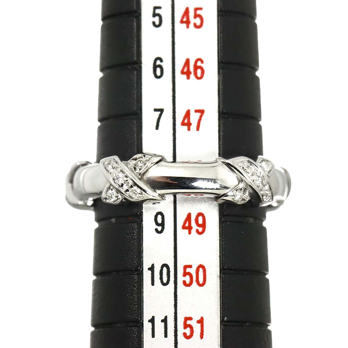Signature Diamond Ring 18K WG 750 Size4.5(US)