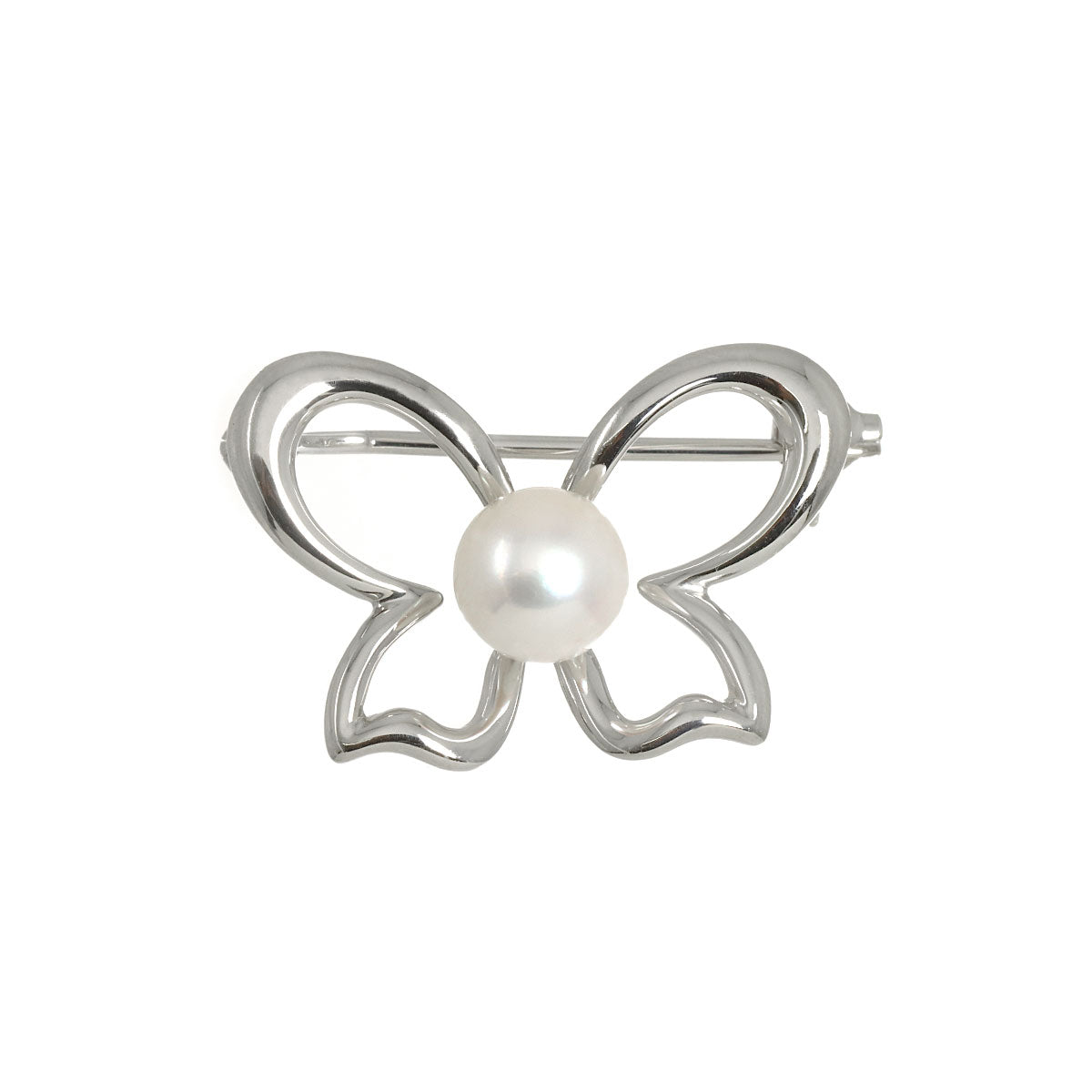 Akoya Pearl 6.7mm Brooch 18K White Gold 750