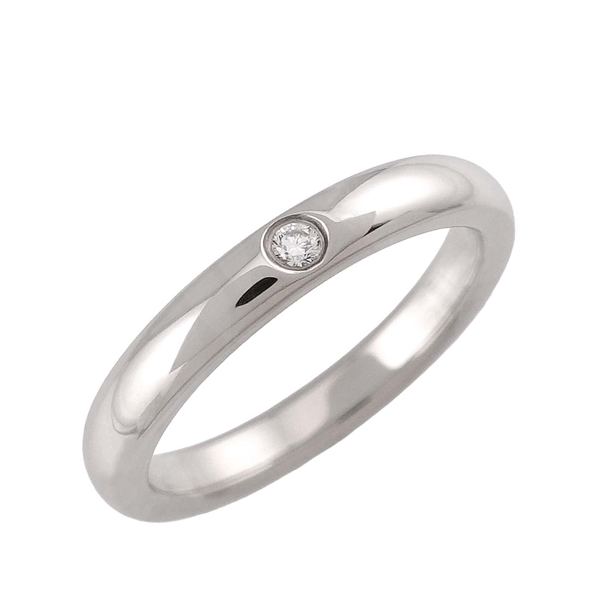 Stacking Band Ring Diamond 1P Platinum Size3.75(US)