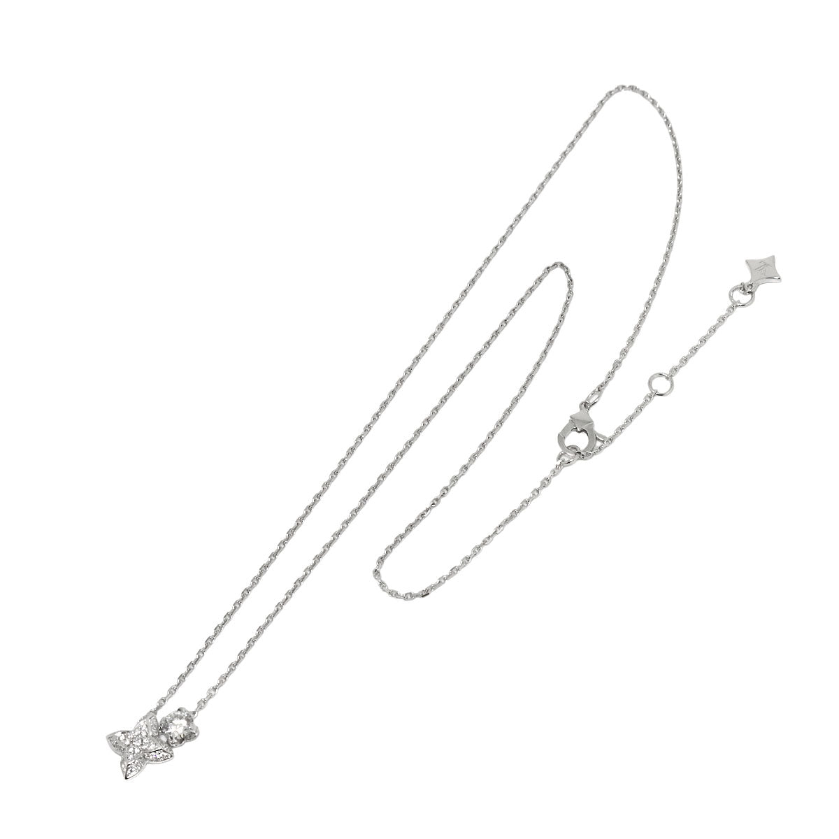 Double Diamond Necklace 18K WG 750