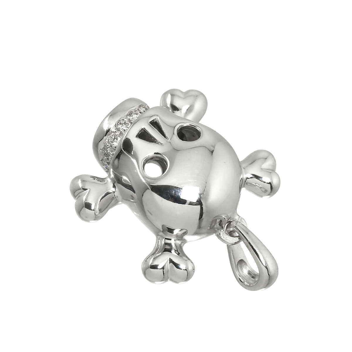 Skull Diamond Pendant Top 18K WG 750