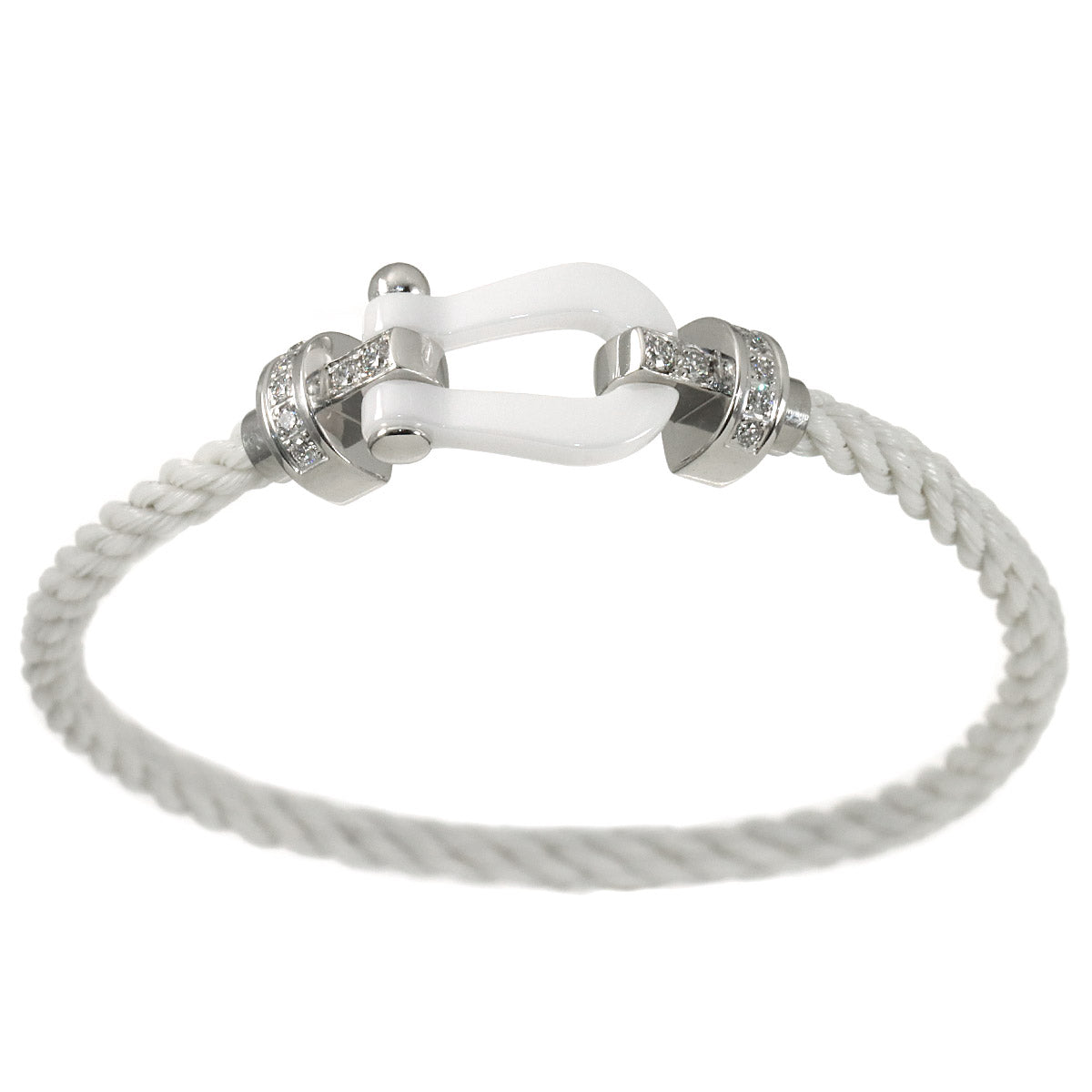 Force 10 MM Diamond Bracelet Ceramic 18K WG 750 Steel size13
