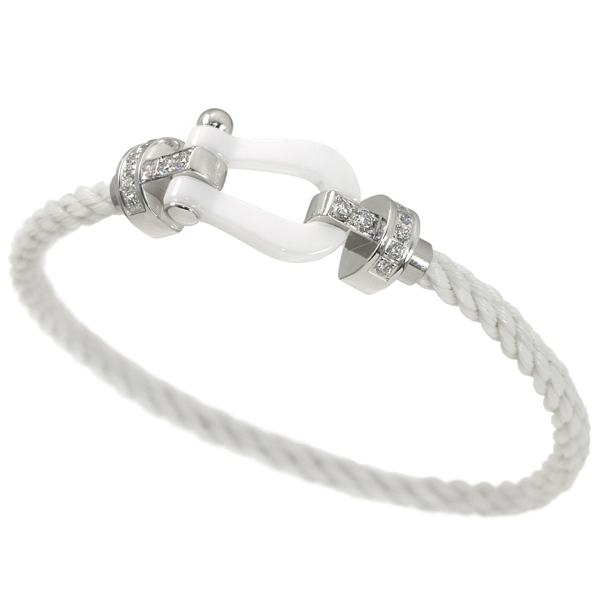 Force 10 MM Diamond Bracelet Ceramic 18K WG 750 Steel size13