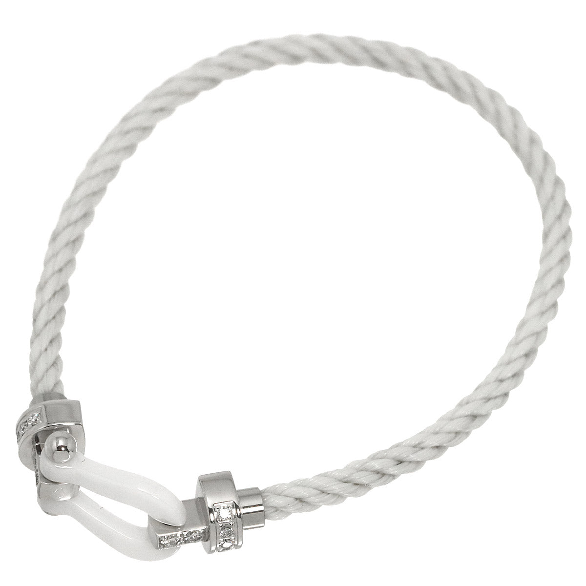 Force 10 MM Diamond Bracelet Ceramic 18K WG 750 Steel size13