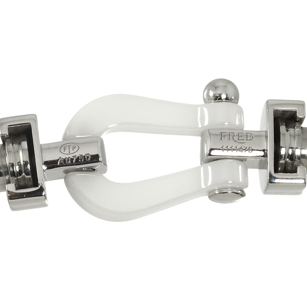 Force 10 MM Diamond Bracelet Ceramic 18K WG 750 Steel size13