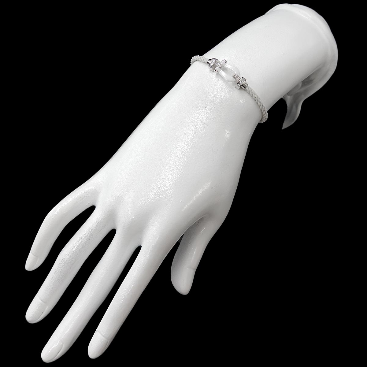 Force 10 MM Diamond Bracelet Ceramic 18K WG 750 Steel size13