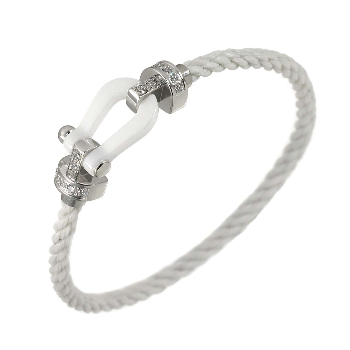 Force 10 MM Diamond Bracelet Ceramic 18K WG 750 Steel size13