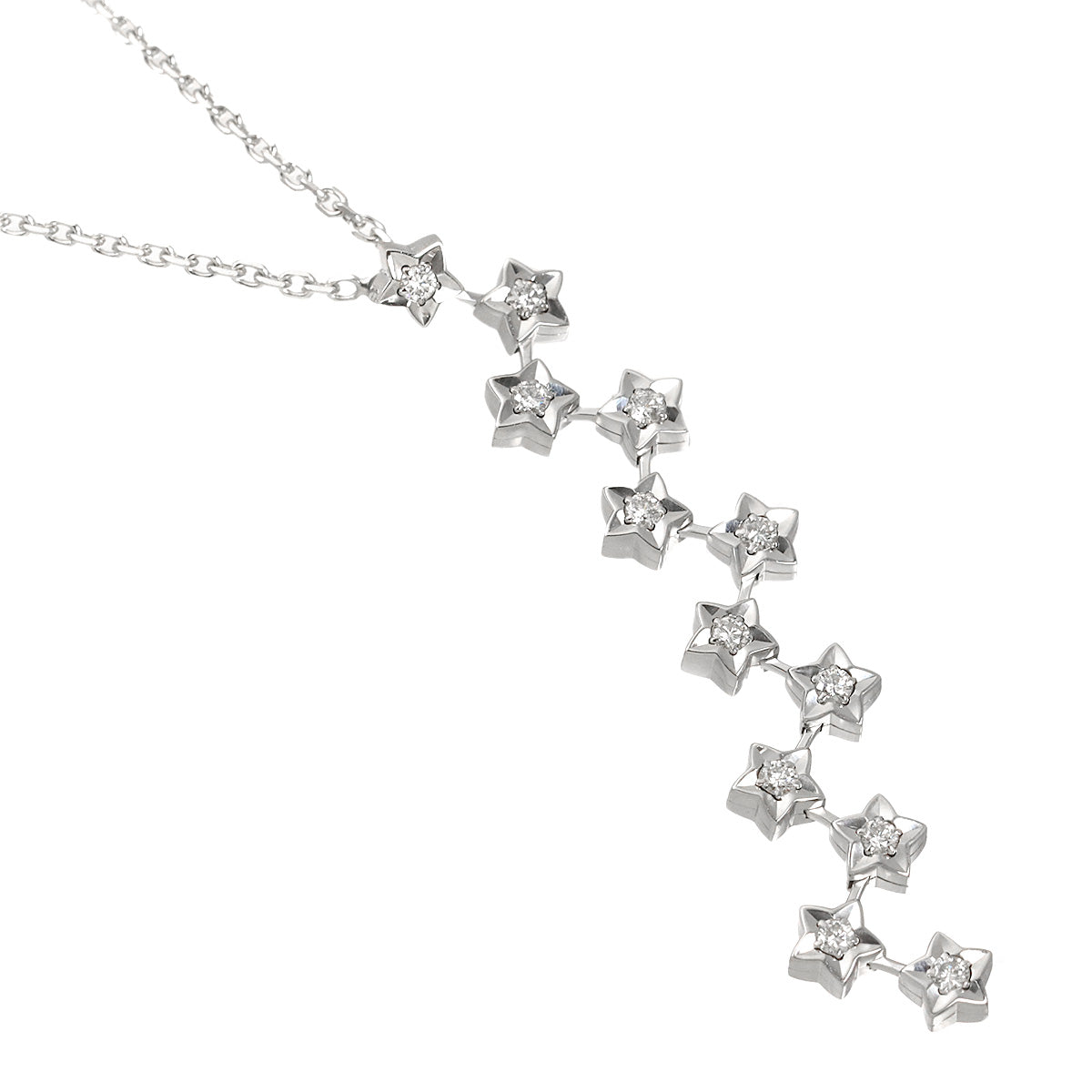 Comet Diamond Necklace 18K White Gold 750