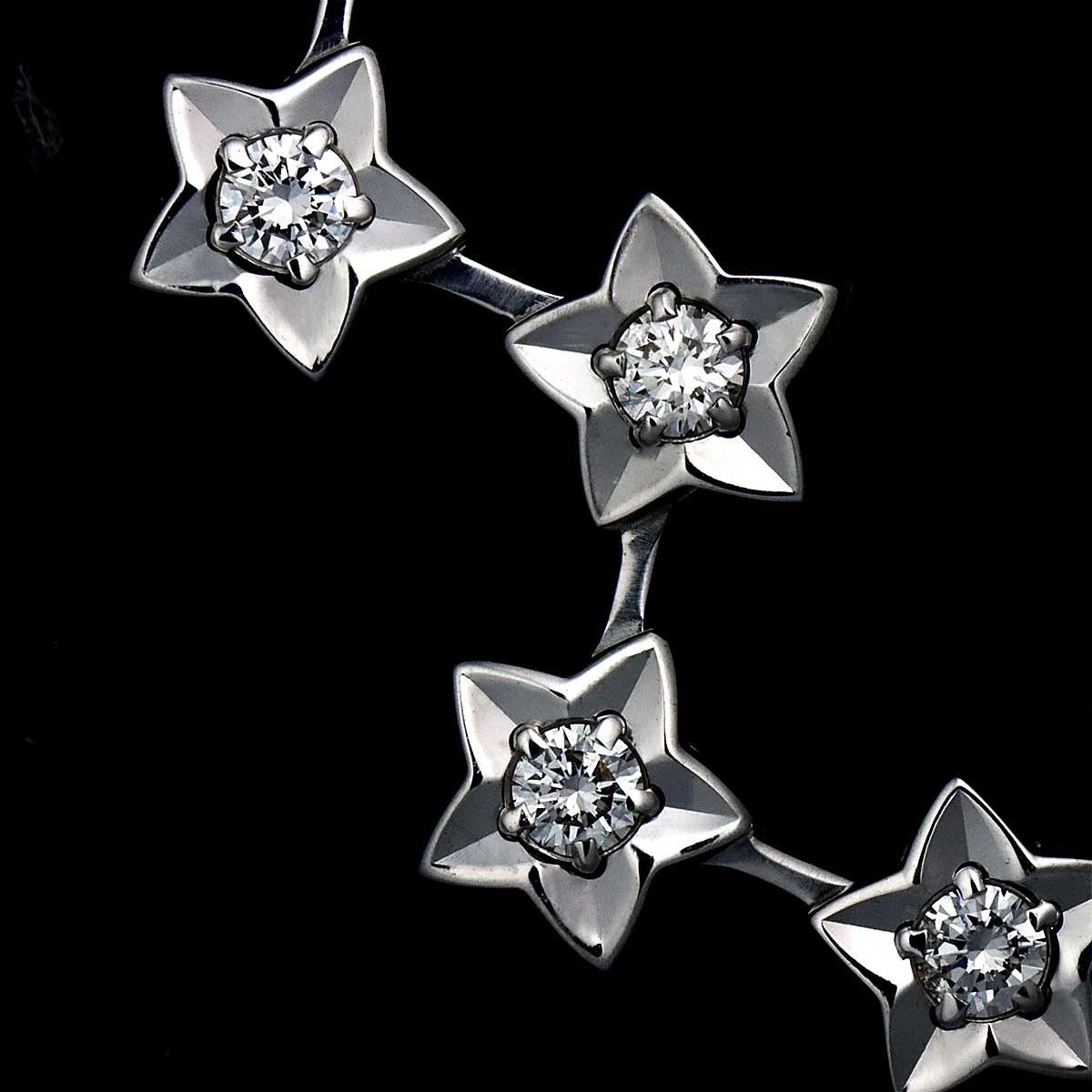 Comet Diamond Necklace 18K White Gold 750