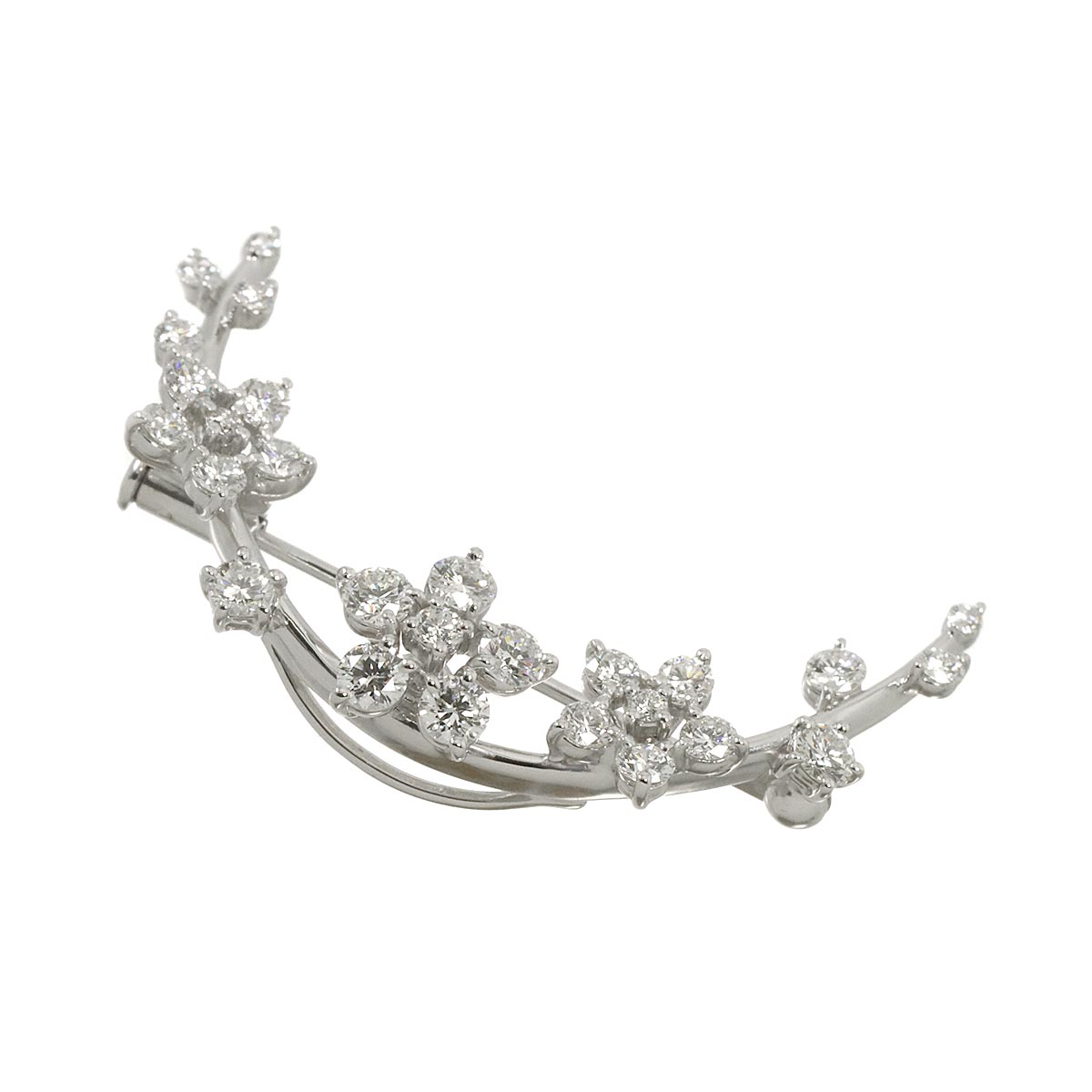 Diamond 1.53ct Brooch 18K White Gold 750