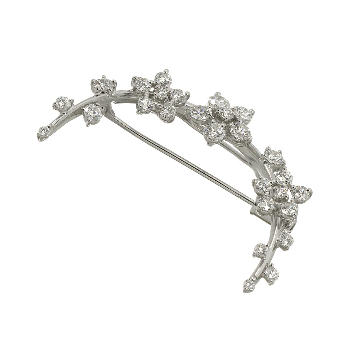 Diamond 1.53ct Brooch 18K White Gold 750