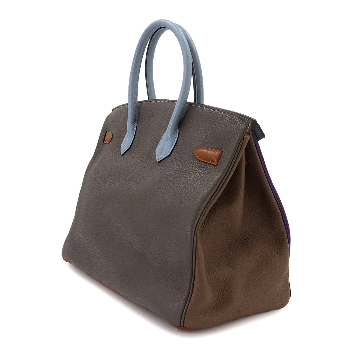 Birkin 35 Arlequin Taurillon Clemence Ultra Violet Hand Bag