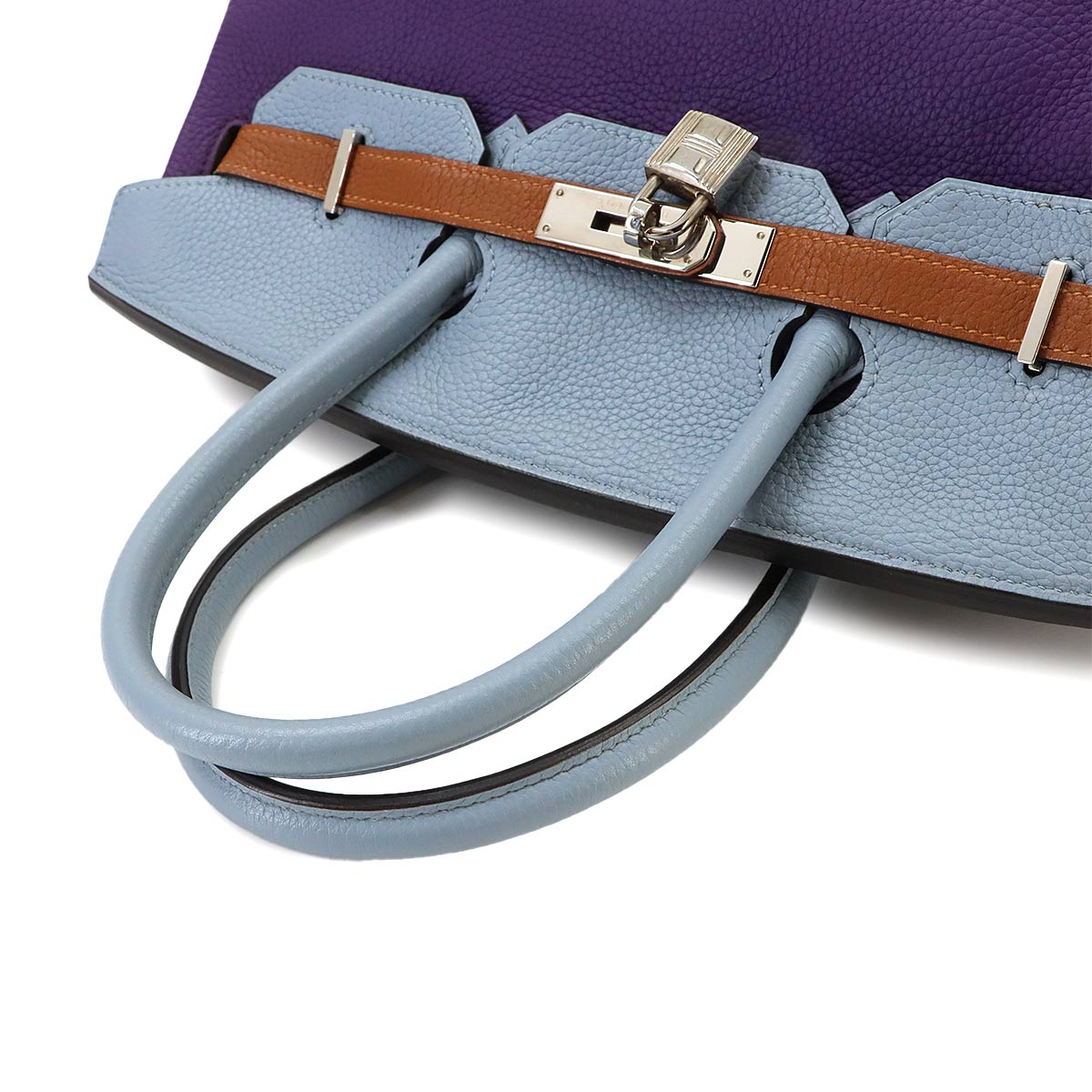 Birkin 35 Arlequin Taurillon Clemence Ultra Violet Hand Bag