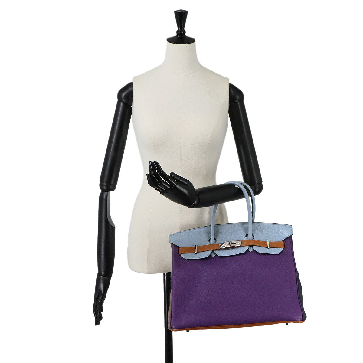 Birkin 35 Arlequin Taurillon Clemence Ultra Violet Hand Bag