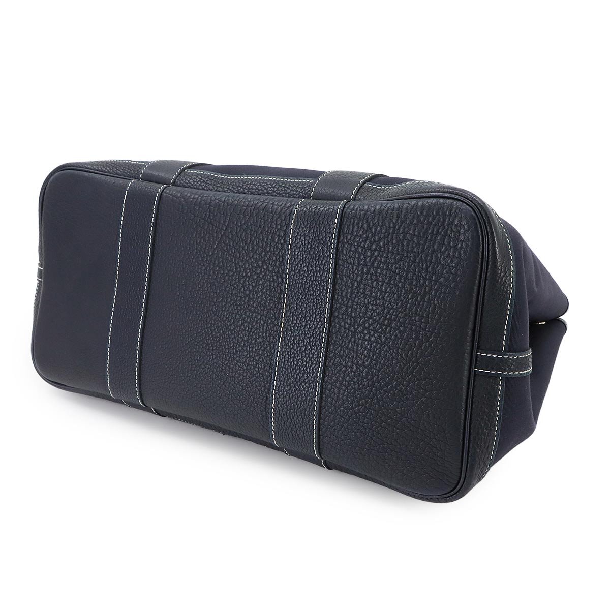 Garden Party PM Tote Bag Toile Officier Leather Blue Indigo