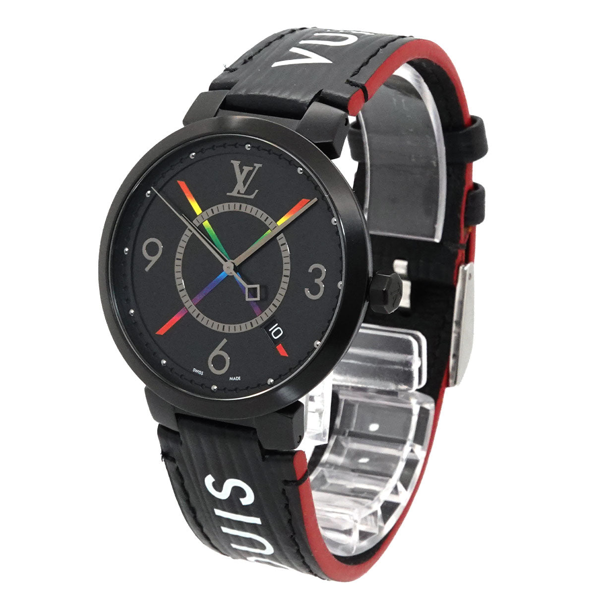 Tambour Slim Rainbow Q113 Quartz Black Dial Mens