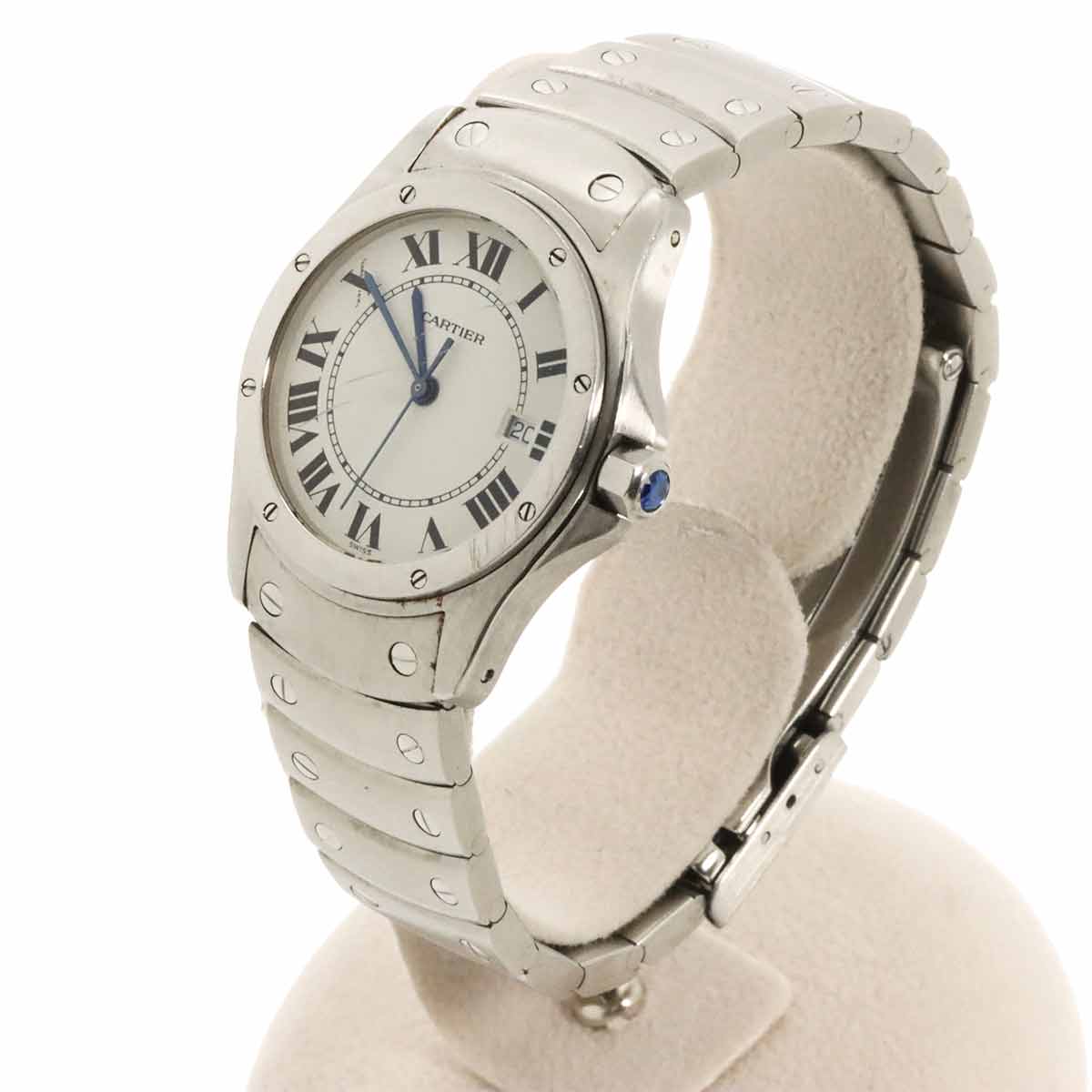 Santos Rond MM W20027K1 White Dial Quartz Boys Wrist Watch