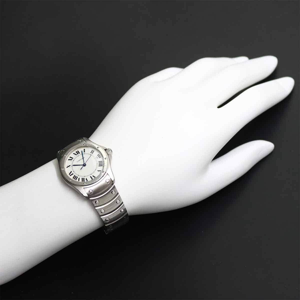 Santos Rond MM W20027K1 White Dial Quartz Boys Wrist Watch