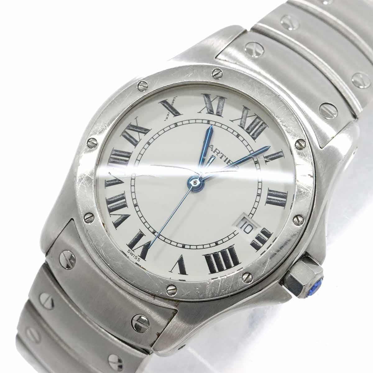 Santos Rond MM W20027K1 White Dial Quartz Boys Wrist Watch
