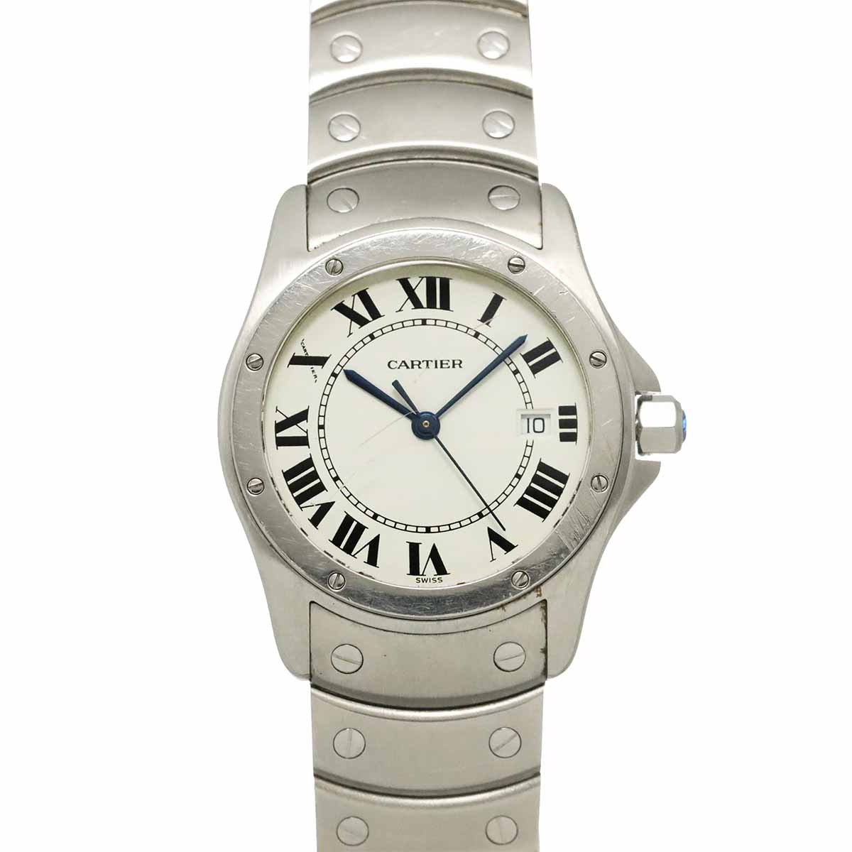Santos Rond MM W20027K1 White Dial Quartz Boys Wrist Watch