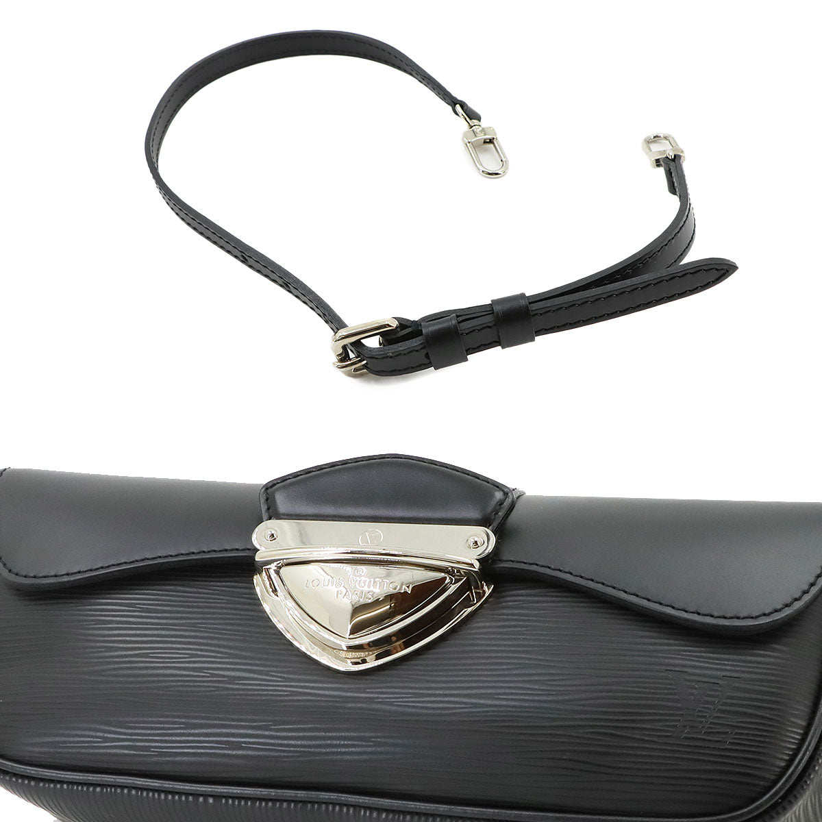 Epi Pochette Montaigne Shoulder Bag Leather Noir M59292