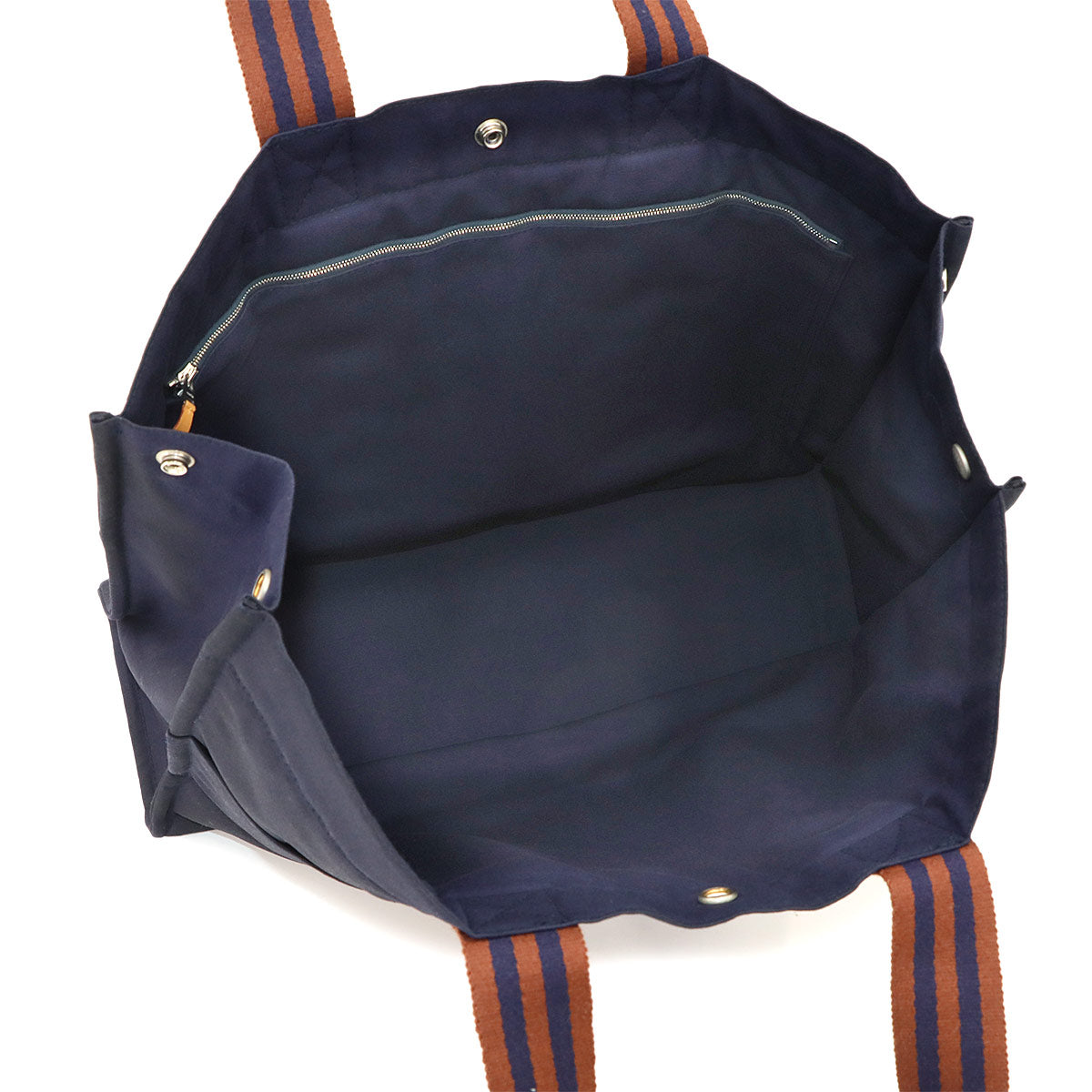 Fourre Tout GM Tote Bag Canvas Navy Brown Unisex Purse