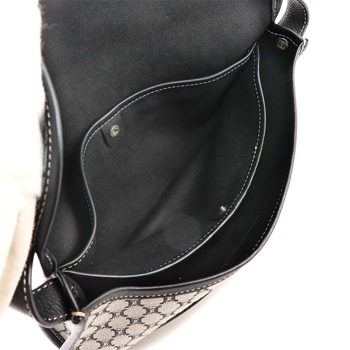 Macadam Shoulder Bag Canvas Leather Gray Black Vintage