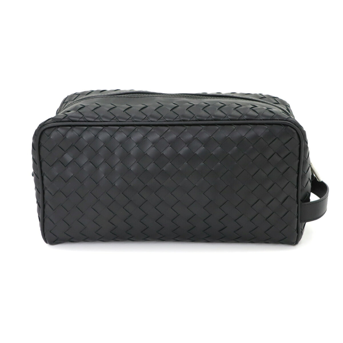 Intrecciato Clutch Second Bag Leather Black Purse