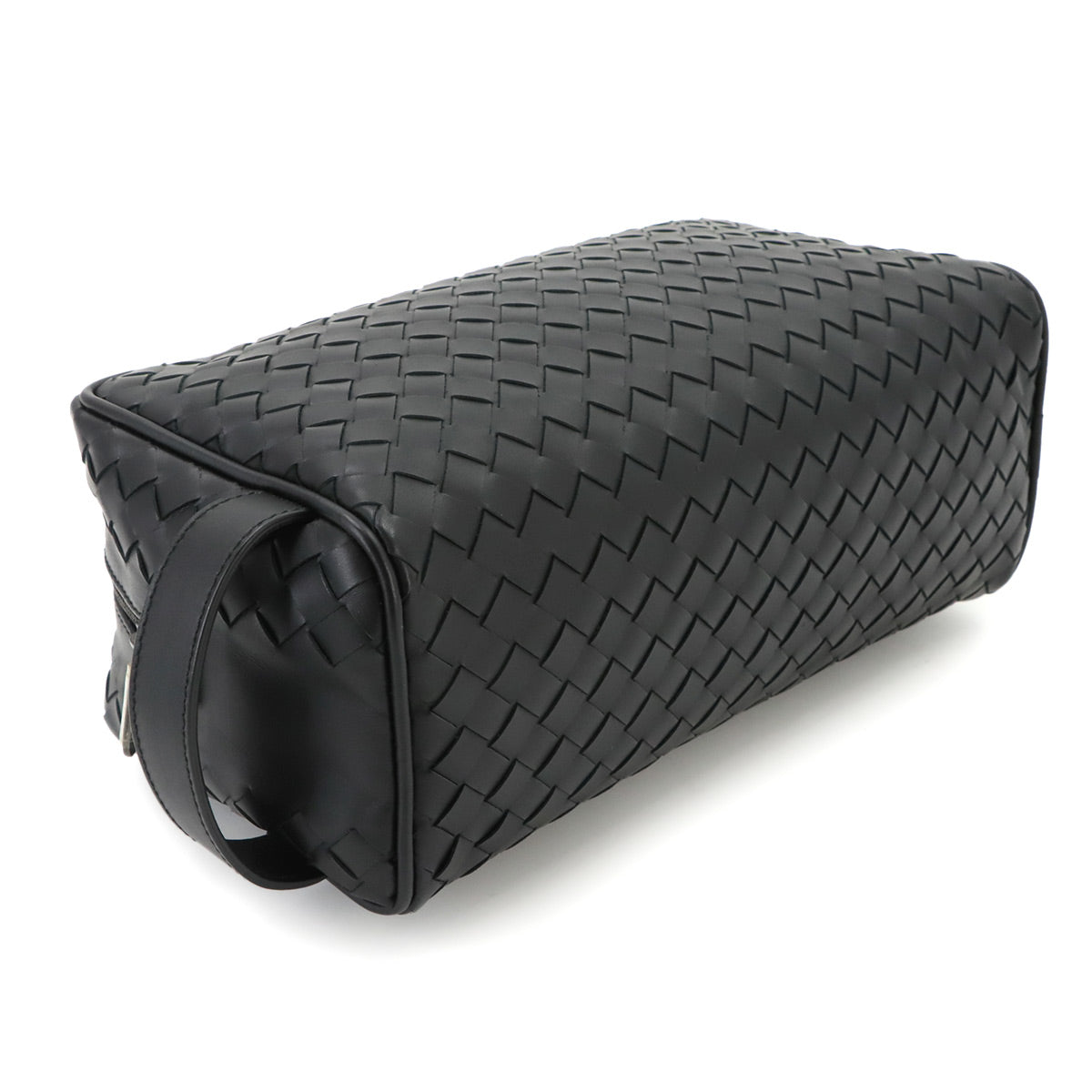 Intrecciato Clutch Second Bag Leather Black Purse