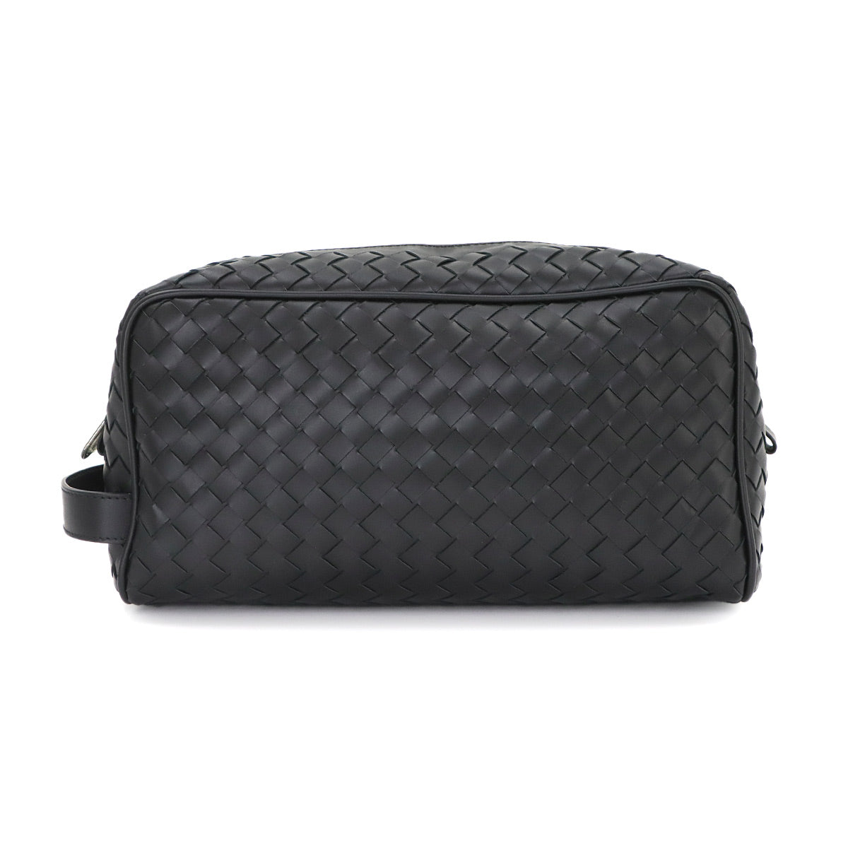 Intrecciato Clutch Second Bag Leather Black Purse
