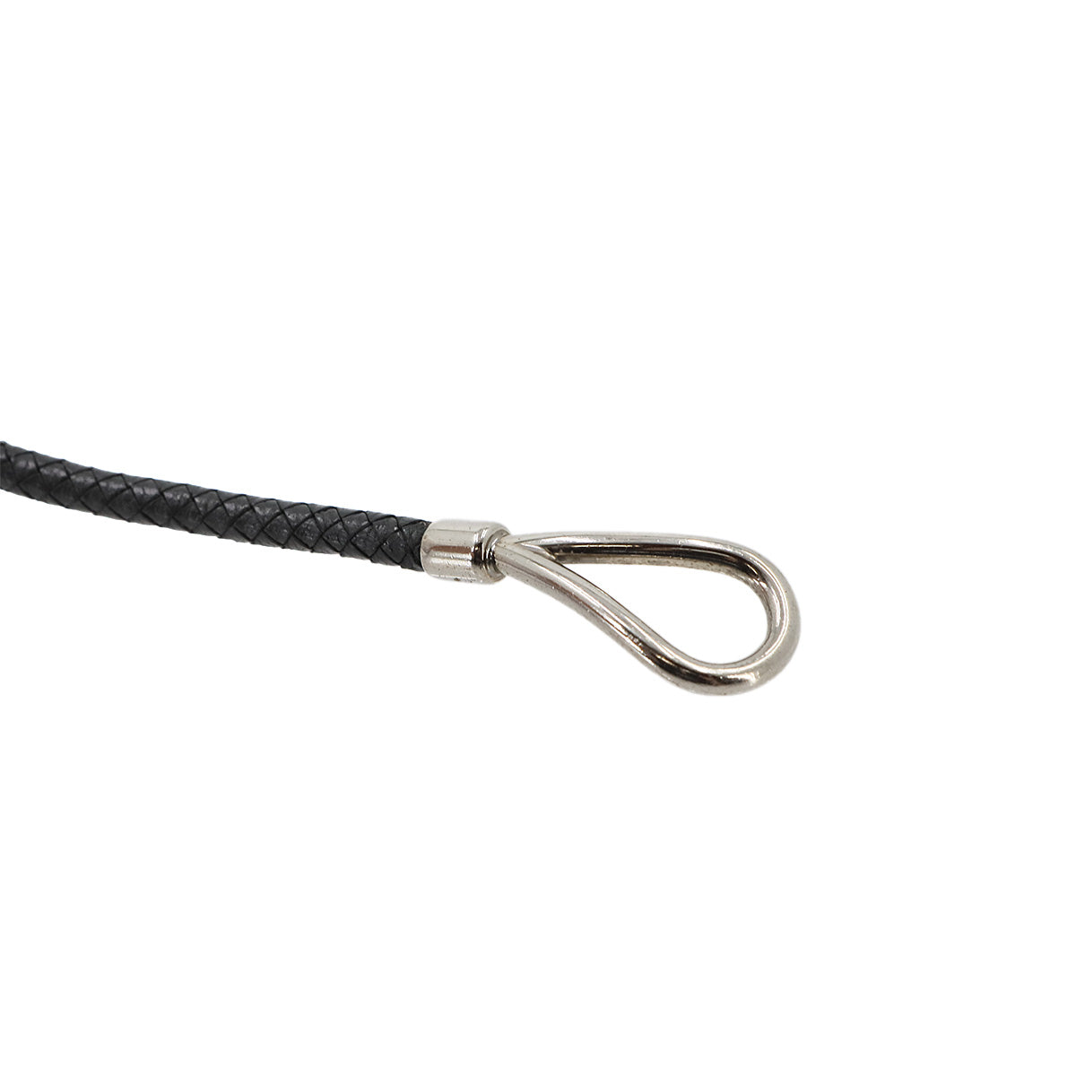 Jumbo H Bracelet Leather Black Silver Accessory